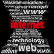 Illustration: Grafika 3d z napisem internet, na czarnym tle. Grafika 3d z napisem internet, na czarnym tle.