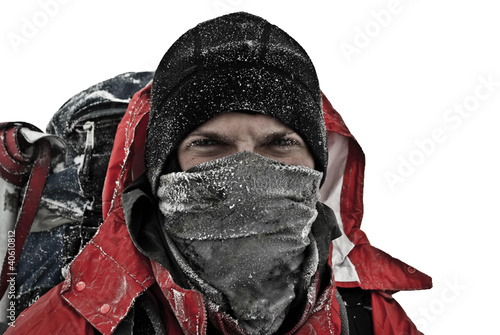 Photo: stern view of a man who has shut down half of the face stern view of a man who has shut down half of the face