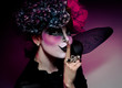 woman mime with knife