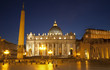Rome st. Peter s basilica and obelisk in evening Rome st. Peter s basilica and obelisk in evening