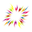 Rainbow celebration frame burst vector.