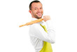 Handsome man with an apron and cooking tools