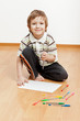 Child drawing or writing