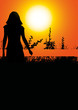 Spaziergang im Gras bei Sonnenuntergang Spaziergang im Gras bei Sonnenuntergang