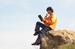 man with tablet