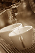Espresso machine brewing a coffee espresso
