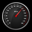 Modern auto speed meter on black,included clipping path
