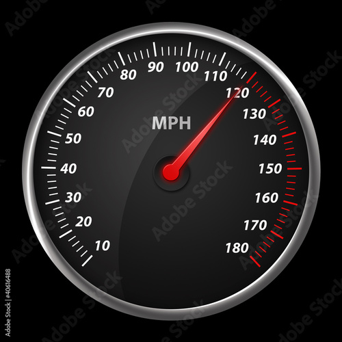 Illustration: Modern auto speed meter on black,included clipping path Modern auto speed meter on black,included clipping path