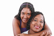 Photo: African American mother and daughter isolated on white African American mother and daughter isolated on white