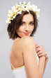 Young beautiful woman in flower crown Young beautiful woman in flower crown