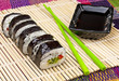 Sushi on a bamboo mat