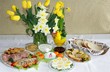 easter sunday and decorative table for breakfast