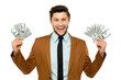 Man holding dollar bills
