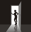 Female in the door Female in the door