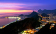 Photo: Night view of Copacabana beach and Botafogo in Rio de Janeiro Night view of Copacabana beach and Botafogo in Rio de Janeiro
