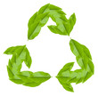 Recycling symbol on white