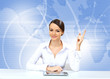 Young businesswoman making presentation