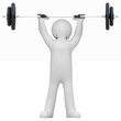 3d human character holding barbell - 3d render illustration 