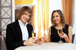 Couple in a restaurant with shampagne Couple in a restaurant with shampagne