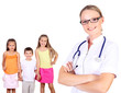 Photo: Doctor and family with children Doctor and family with children