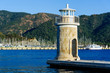 Old colorful lighthouse at Marmaris city embankment