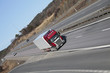trucking on freeway, elevated view