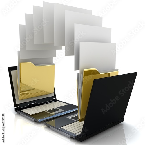 Illustration: 3d file sharing concept 3d file sharing concept