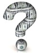 Question mark sign 100 dollar wrap