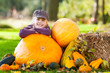 Photo: girl with huge pumpkin girl with huge pumpkin