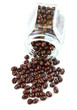Coffee beans in a glass jar on white background Coffee beans in a glass jar on white background