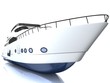 White luxury yacht isolated on a white background