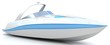 3d white speedboat isolated on a white background
