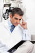 Serious Optometrist At Work