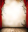 Horror stage with curtain