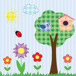 Checkered landscape for scrapbook