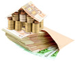 concept coût immobilier, maison argent concept coût immobilier, maison argent