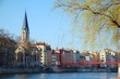 Quay of Saone river in Lyon, France