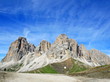 Sasso lungo mountain landscape of the Dolomites of Val di Fassa