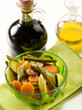 steamed vegetables salad with balsamic vinegar
