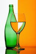 bottle with glass of water bottle with glass of water
