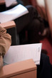 Carnet de notes d'un participant à un congrès.