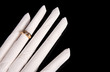 Serviette hand with wedding ring