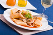 Seafood pasta.