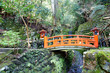 japanese red bridge in the mountains (Kurama, Kyoto) japanese red bridge in the mountains (Kurama, Kyoto)