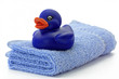 badeente auf badetuch
