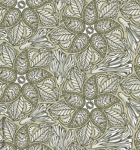 Vector: Seamless paisley and floral pattern Seamless paisley and floral pattern