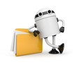 Robot leaning on a folder