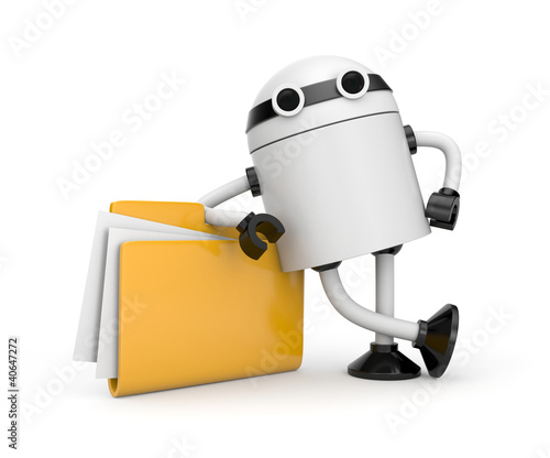 Illustration: Robot leaning on a folder Robot leaning on a folder