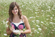 Pretty Girl in Flower Field Pretty Girl in Flower Field