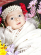 Baby Girl in Basket of FLowers Baby Girl in Basket of FLowers